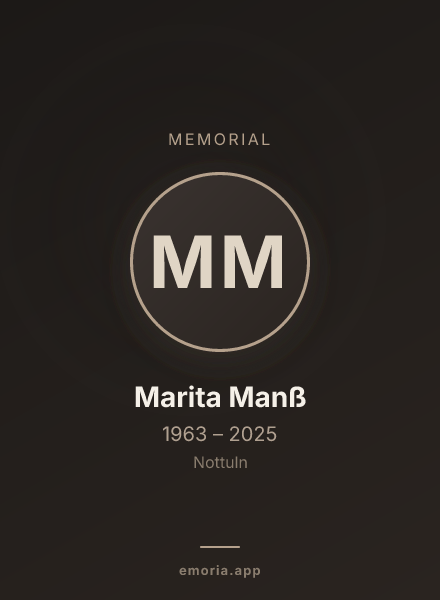 Memorial portrait of Marita Manß