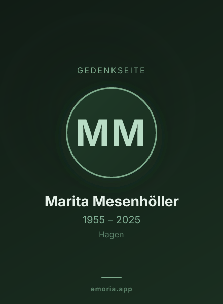 Gedenkportrait von Marita Mesenhöller
