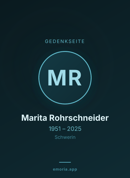 Gedenkportrait von Marita Rohrschneider
