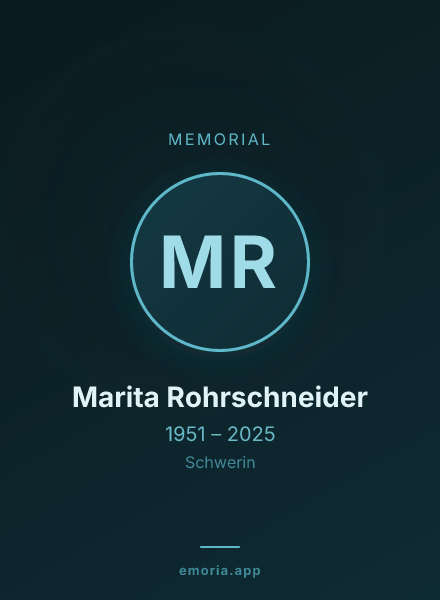 Memorial portrait of Marita Rohrschneider