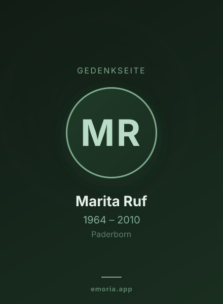 Gedenkportrait von Marita Ruf