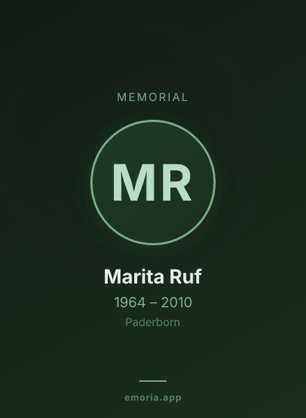 Memorial portrait of Marita Ruf