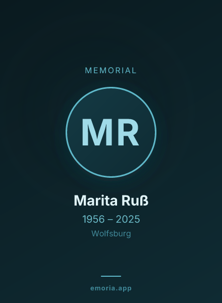 Memorial portrait of Marita Ruß