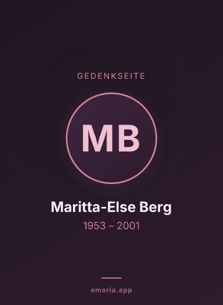 Gedenkportrait von Maritta-Else Berg