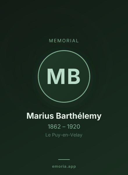 Memorial portrait of Marius Barthélemy