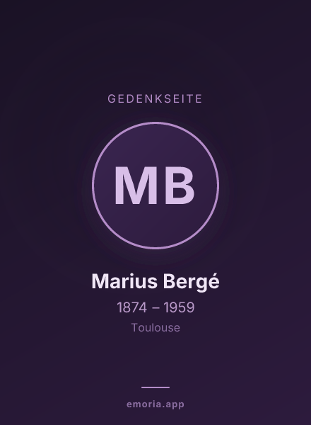 Gedenkportrait von Marius Bergé