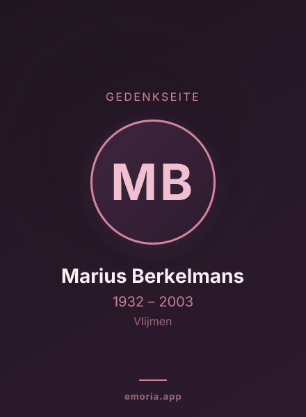 Gedenkportrait von Marius Berkelmans