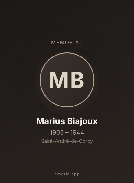 Memorial portrait of Marius Biajoux