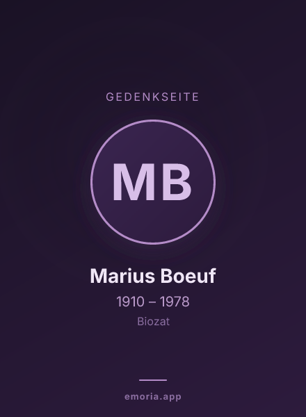 Gedenkportrait von Marius Boeuf