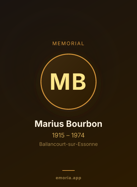 Memorial portrait of Marius Bourbon