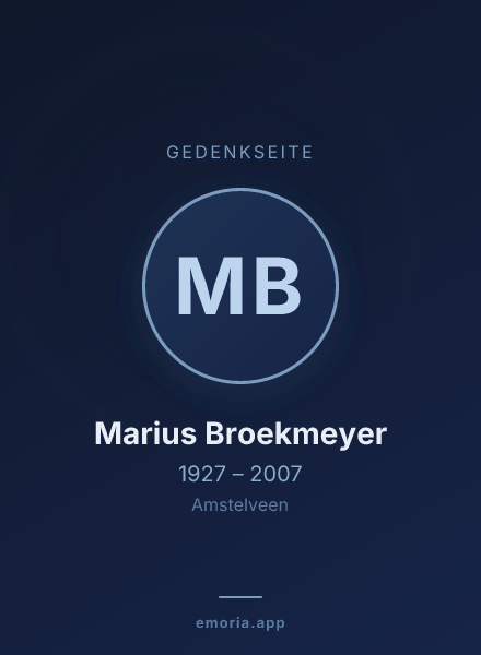 Gedenkportrait von Marius Broekmeyer
