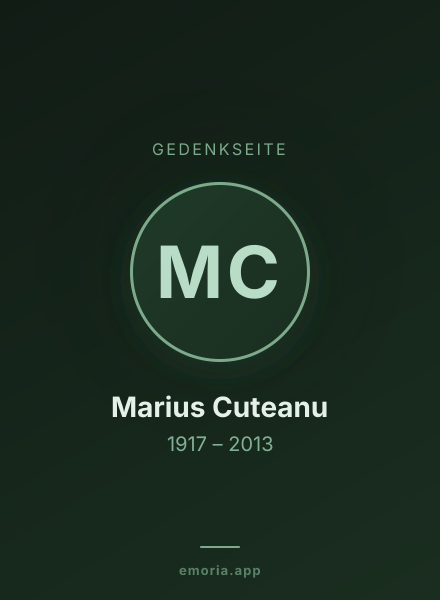 Gedenkportrait von Marius Cuteanu