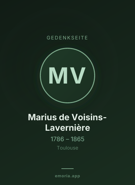 Gedenkportrait von Marius de Voisins-Lavernière