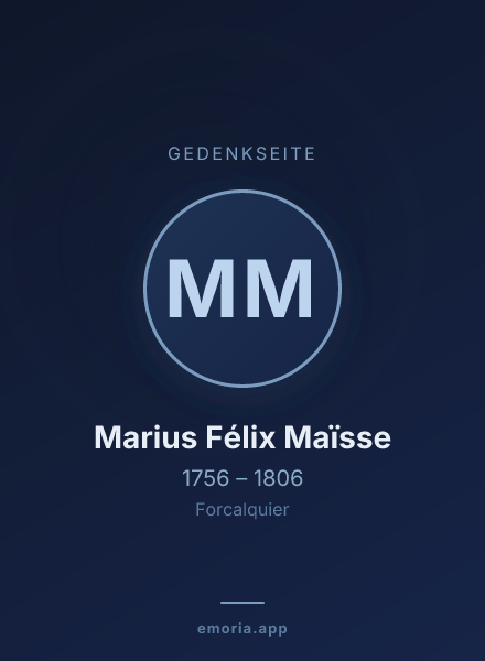 Gedenkportrait von Marius Félix Maïsse
