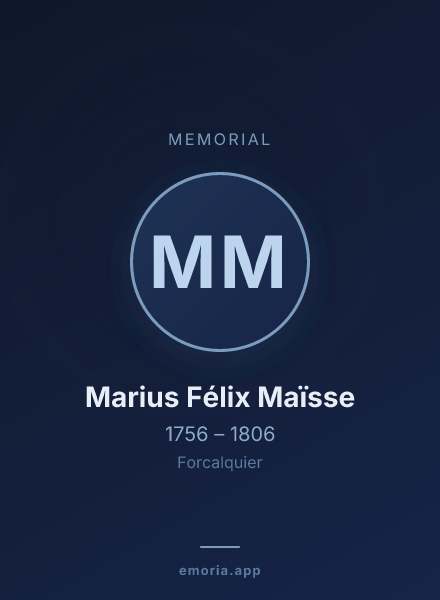 Memorial portrait of Marius Félix Maïsse