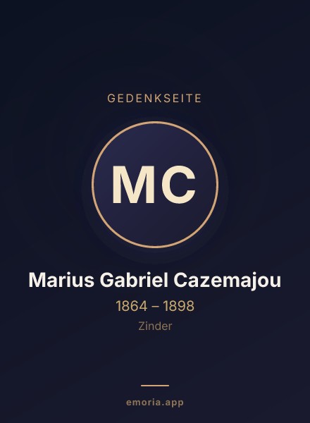 Gedenkportrait von Marius Gabriel Cazemajou