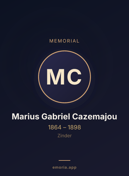 Memorial portrait of Marius Gabriel Cazemajou
