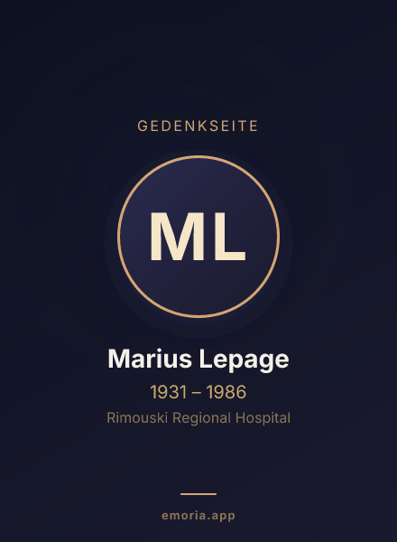 Gedenkportrait von Marius Lepage