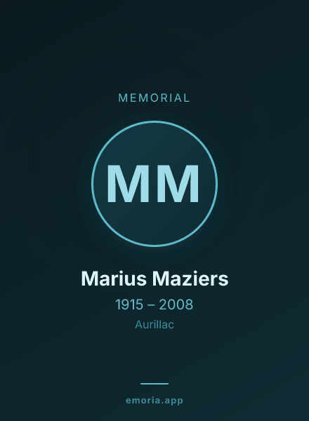 Memorial portrait of Marius Maziers
