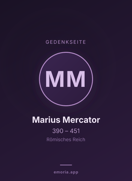 Gedenkportrait von Marius Mercator