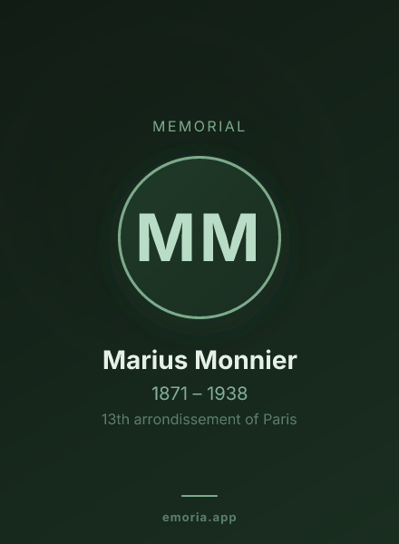 Memorial portrait of Marius Monnier