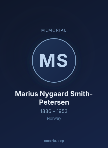 Memorial portrait of Marius Nygaard Smith-Petersen
