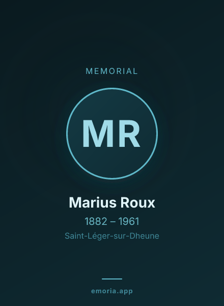 Memorial portrait of Marius Roux
