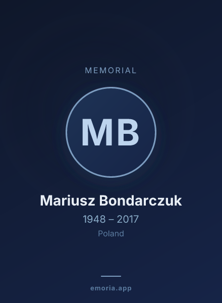 Memorial portrait of Mariusz Bondarczuk