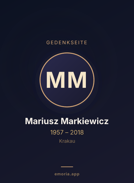 Gedenkportrait von Mariusz Markiewicz
