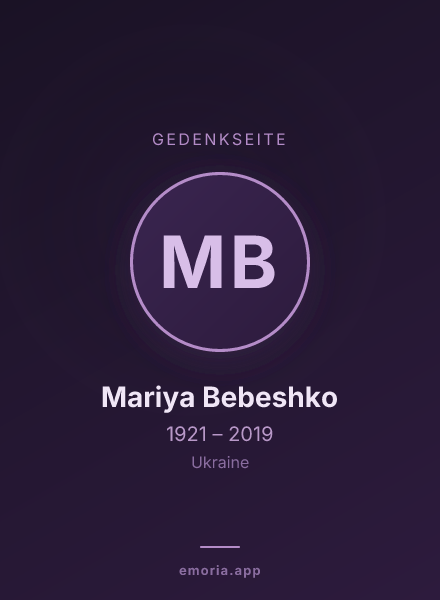 Gedenkportrait von Mariya Bebeshko