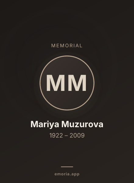 Memorial portrait of Mariya Muzurova