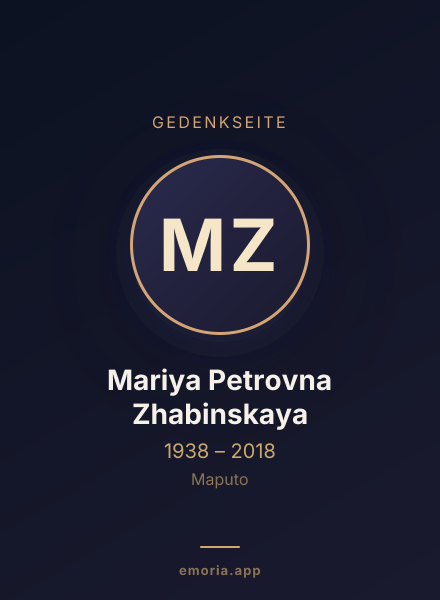 Gedenkportrait von Mariya Petrovna Zhabinskaya