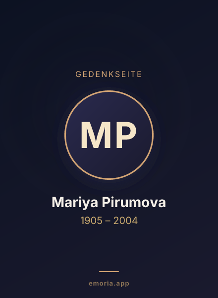 Gedenkportrait von Mariya Pirumova