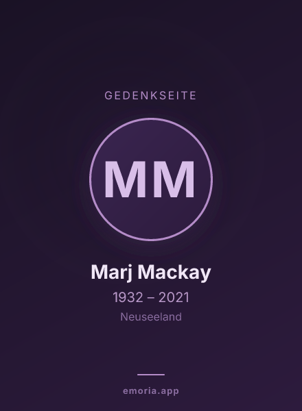 Gedenkportrait von Marj Mackay
