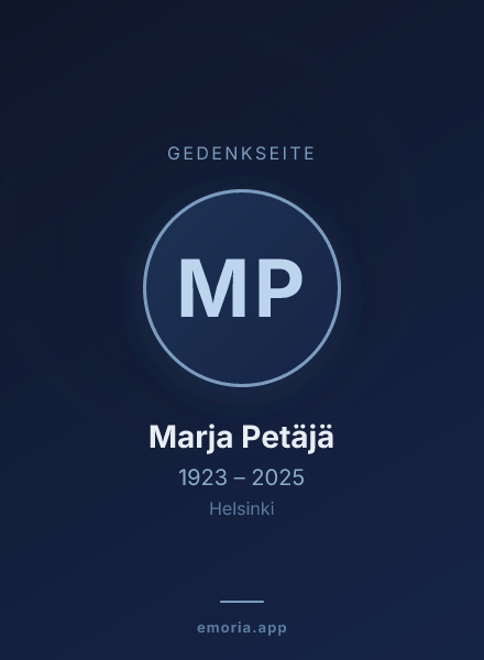 Gedenkportrait von Marja Petäjä