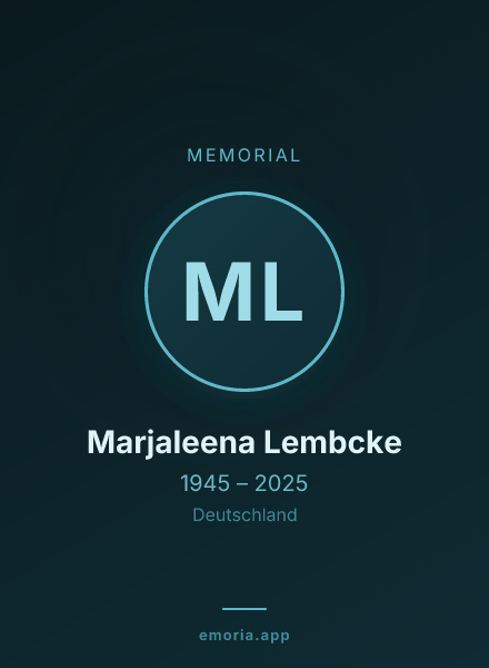 Memorial portrait of Marjaleena Lembcke