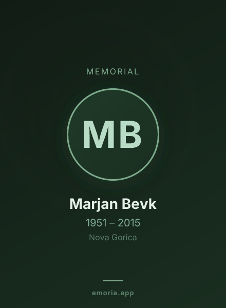 Memorial portrait of Marjan Bevk