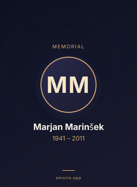 Memorial portrait of Marjan Marinšek