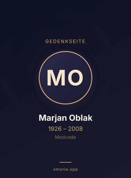 Gedenkportrait von Marjan Oblak