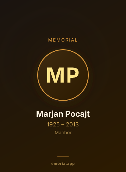 Memorial portrait of Marjan Pocajt