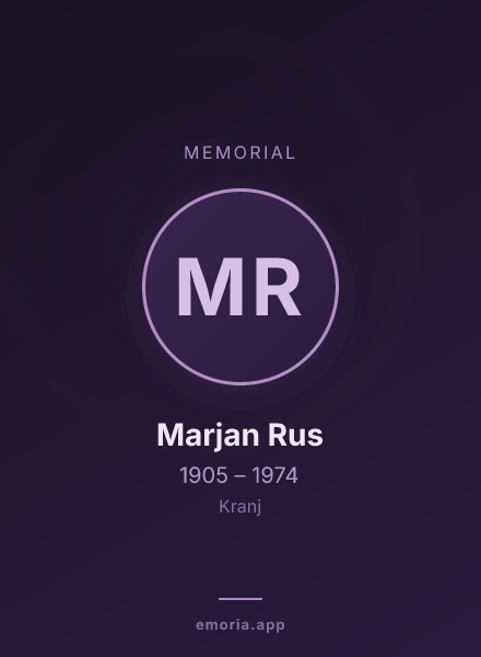 Memorial portrait of Marjan Rus