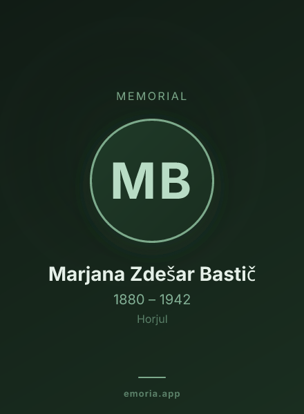 Memorial portrait of Marjana Zdešar Bastič