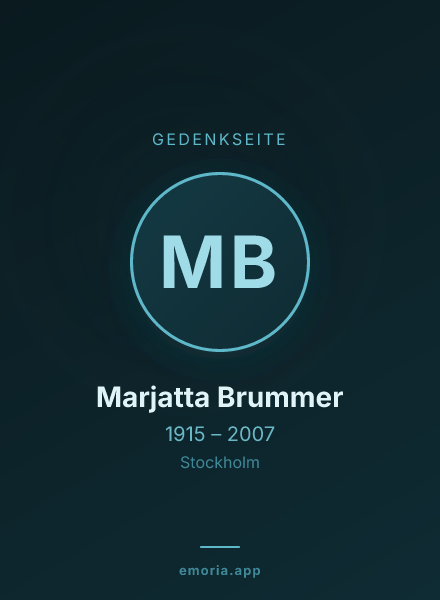 Gedenkportrait von Marjatta Brummer