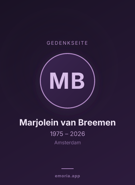 Gedenkportrait von Marjolein van Breemen