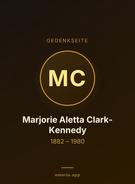 Gedenkportrait von Marjorie Aletta Clark-Kennedy