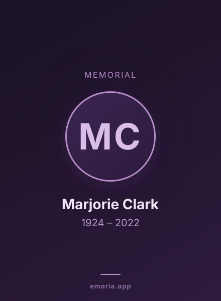 Memorial portrait of Marjorie Clark