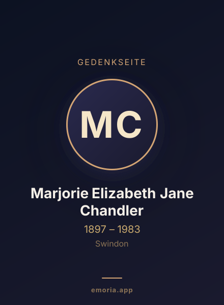 Gedenkportrait von Marjorie Elizabeth Jane Chandler