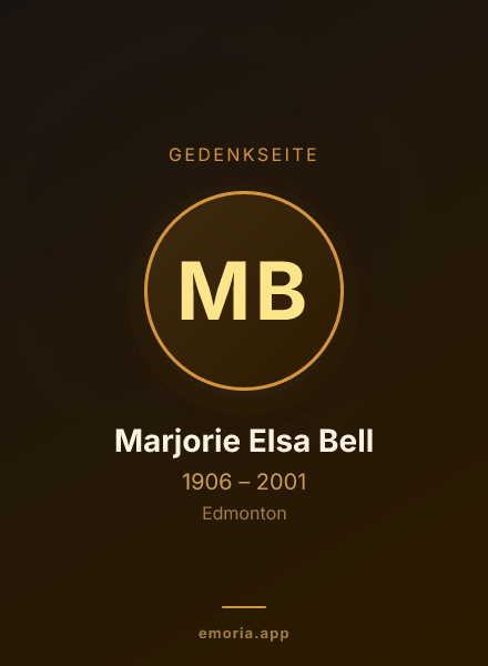 Gedenkportrait von Marjorie Elsa Bell