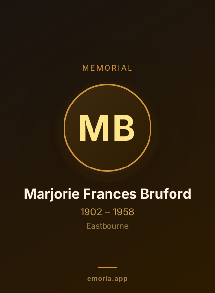 Memorial portrait of Marjorie Frances Bruford
