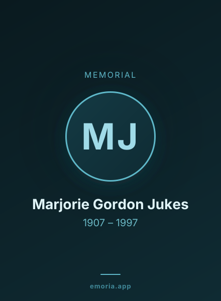 Memorial portrait of Marjorie Gordon Jukes